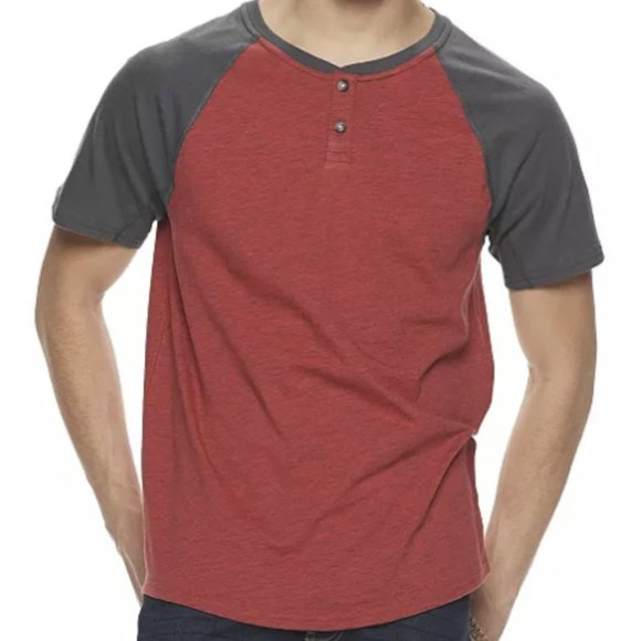Urban Pipeline Awesomely Soft Ultimate Short Sleeve Heathered Raglan Henley Tee - Picture 11 of 11